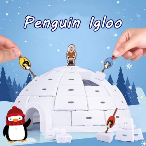 Penguin Ice Dome House Parent-Child Educational Toy Board Game Building Blocks Parent-Child Educational Toy Game Building