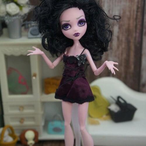 Wine Short Dress For Monster High Doll Accessories Fashion Doll Clothes for Bratz Dolls Outfits 1/6 Doll Kids DIY Toys