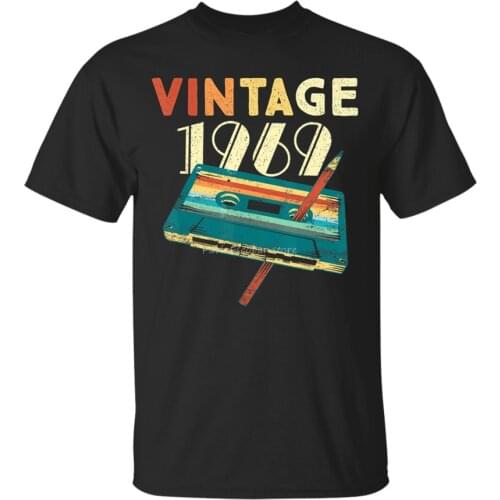 MenS Vintage 1969 Music Cassette 50Th Birthday Gifts 50 Years Old T-Shirt Si... Fashion Cool Tee Shirt men summer t-shirt