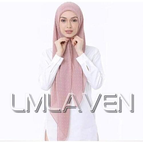 New 2020 pom chiffon hijab scarf women long shawl plain muslim headband scarves fashion wrap 28colors 20pcs/lot