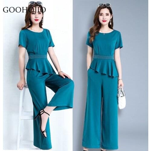 GOOHOJIO 2021 New Spring and Autumn Two-piece Suit Women Wide Leg Pants Oversized Suit for Women Plus Size Womens Women Suit