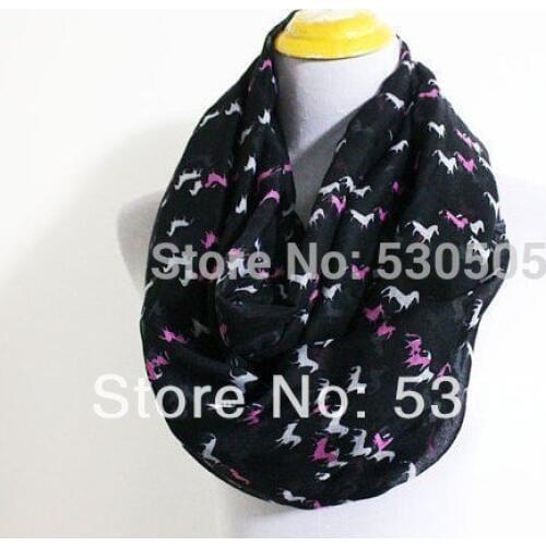 New Fashion Mini Horse Infinity Scarf Snood Runnning Horse Scarves For Women/Ladies free shipping