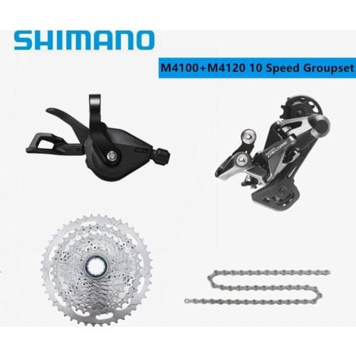 SHIMANO DEORE M4100 M4120 Shifter 10 speed 4pcs Groupset Rear Derailleur HG500 11-42T/11-46T Cassette HG54 Chain