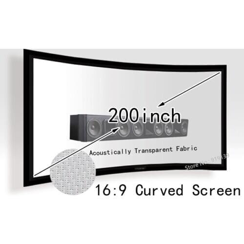 Huge HDTV 16:9 Projection Screen 200inch Curved Fixed Frame Acoustically Transparent Projector Screens Sound Through