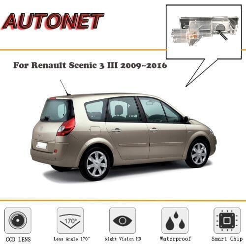 AUTONET HD Night Vision Backup Rear View camera For Renault scenic 2 II Renault Grand scenic 2003~2009/CCD/license plate camera