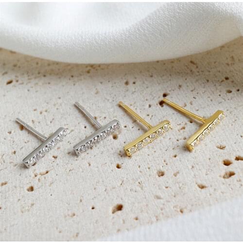 Elegant 925 sterling silver earrings for women pendientes mujer, Rectangular Article crystal stud earring brincos femme jewelry