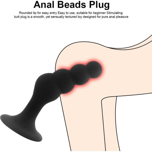 Silicone 4 Balls Prostate Massager Anal Plug Anus Beads Butt Plug for Beginner Sex Toys for Women Men Gay