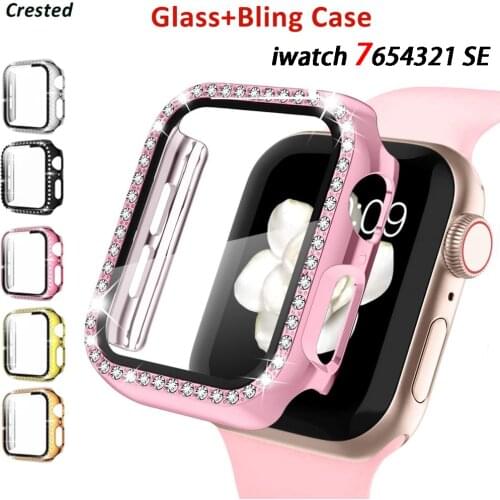 Glass+cover For Apple Watch case 44mm 40mm iWatch 42mm 38mm bumper Screen Protector Accessories for Applewatch serie 5 4 3 SE 6