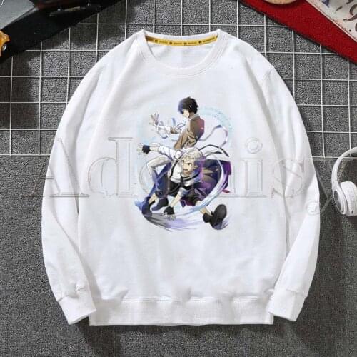 Bungou Stray Dogs Hoodies Sweatshirts Men Woman Fashion White Color Autumn Winter Hip Hop Hoody Male Brand Casual Tops