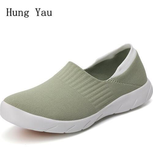 Women Flats Casual Shoes Loafers Fashion Outdoor Breathable Couple Shoes Woman Platform Slip On Comfortable Plus Size 36-42