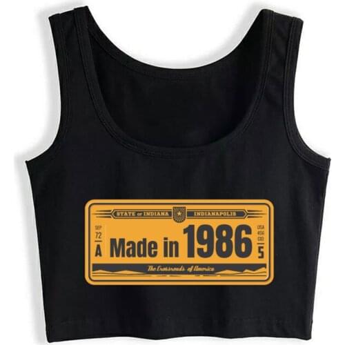 Crop Top Women Made In 1986 Harajuku Tank Top Women Vintage Women Clothes