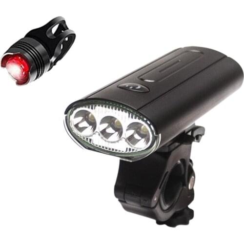 Waterproof Bicycle Lights,Rechargeable Bike Lights,3 LED Bike Headlight and Rear Bike Light,for Outdoor Night Riding,Etc