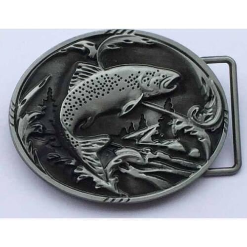 I'd Rather Fishing Western Belt Buckle