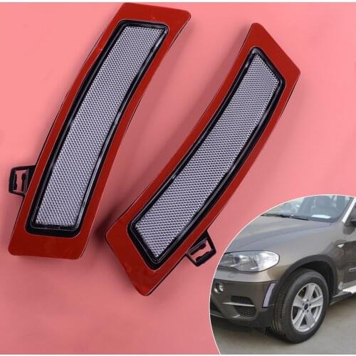 1 Pair Clear Front Bumper Reflector Side Marker Light Fit for BMW E70 X5 xDrive35d xDrive35i xDrive50i 2011 2012 2013