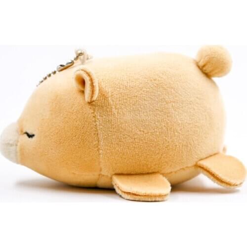 10PCS 12cm Lying Bear Decoration Bag Plush Mini Pendant Keychain Doll Ring Toy