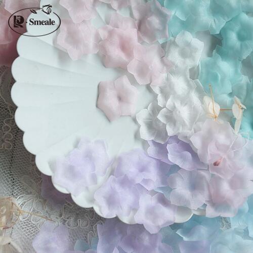 100PCS Multicolor DIY Handmade 3D Organza Flower DIY Wedding Dress Veil Mini Flowers Baby Clothes Making Materials 2.8cm