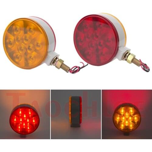 2Pcs 12V 24V Red White Amber LED Flash Lights For Truck Trailer Lorry School Bus Double Face Strobe Warning Lamps