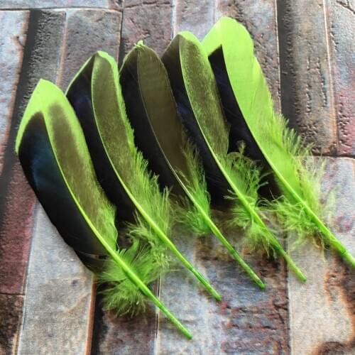 20pcs Beautiful Green Natural Duck Feathers 10-15 cm/4-6 inches DIY Jewelry Hat Craft Making Decoration Accessories