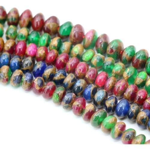 4x6 5x8 7x10mm Golden Sand Stone Bead Jewelry Making Multicolor Abacus Rondelle Loose Beads Diy Bracelet Necklace 15inch B3305
