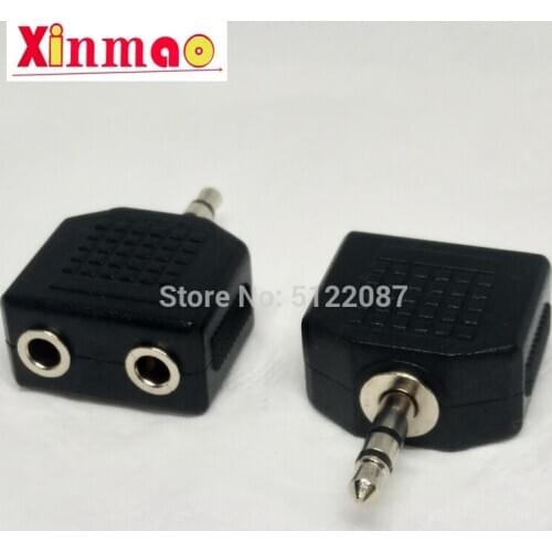 5PCS 3.5mm Audio Socket Stereo Jack Headphone Splitter Adaptor 1 Plug to 2 Sockets td831 Dropship Earphone Socket