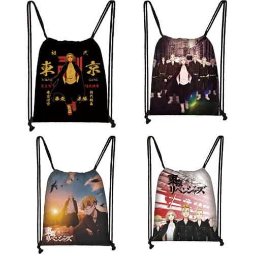Anime Tokyo Avenger Printed Drawstring Bag Casual Fashion Backpack Shopping Travel Storage Bags Children Toy Bag Candy Bags