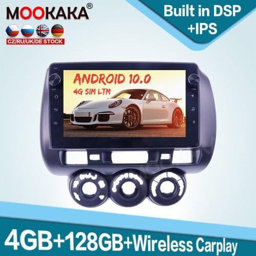 128GB Carplay Android 10.0 Car Multimedia Player for Honda fit 2006-2008 Auto Radio GPS Navigation Audio Stereo DSP