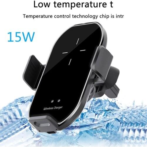 Wireless charger 15W smart induction Qi wireless fast charging car phone holder for iPhone 12 11 8 8Plus Samsung S10 Huawei P30