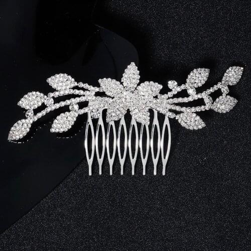 Flower Side Comb Alloy Hair Ornament Ancient Style Bridal Hair Piece Hair Accessories for Women and Girls LXH
