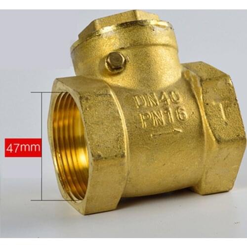 DN40 G1-1/2" BSPP Female Thread Brass Swing Check Valve One Way Thickneess 4mm Length 67mm