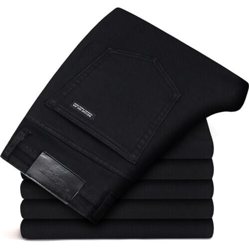 New Men Jeans Black Jeans Trousers Men Clothes Elasticity Skinny Business Casual Male Denim Slim Pants Classic Homme Pantalones