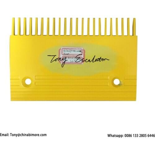 Escalator KOAC003 5130669H02 Comb AL L197.4mm W127.2mm Hole Space 140mm CTR 22T Yellow
