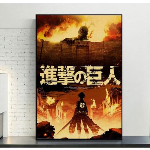 HD Printings Japanese Anime Figure Posters Attack on Titan Canvas Paintings Cute Girl Picture Wall Art Room One Piece Decoration