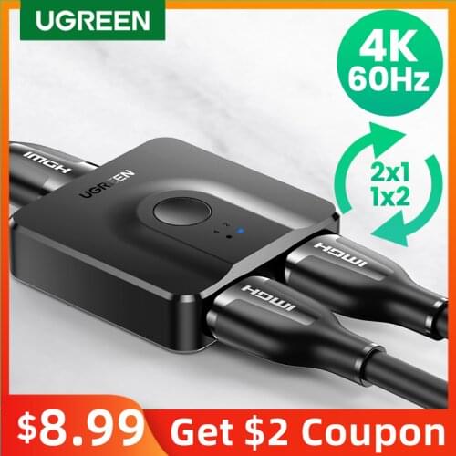 UGREEN HDMI Splitter 4K Bi-Direction HDMI Switch 1x2/2x1 Adapter for PS4/3 TV Box Projector HDMI Cable Switcher HDMI Splitter