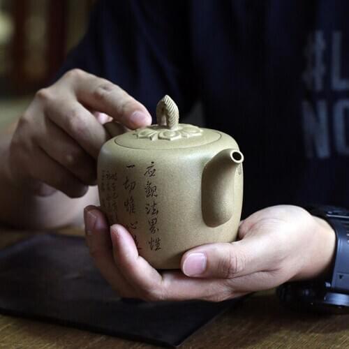 Yixing monohydrate hall pure manual recommended Huang Longshan mud bodhi 350 cc me fo mercy hoping to Buddha