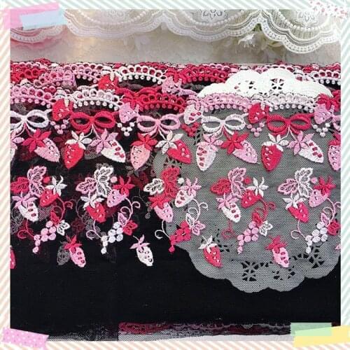 14Yds Embroidered Lace Trim Ribbon Black Mesh Tulle Bows Fabric for Clothing Wedding Dress Sewing Edge Girls Dress Material