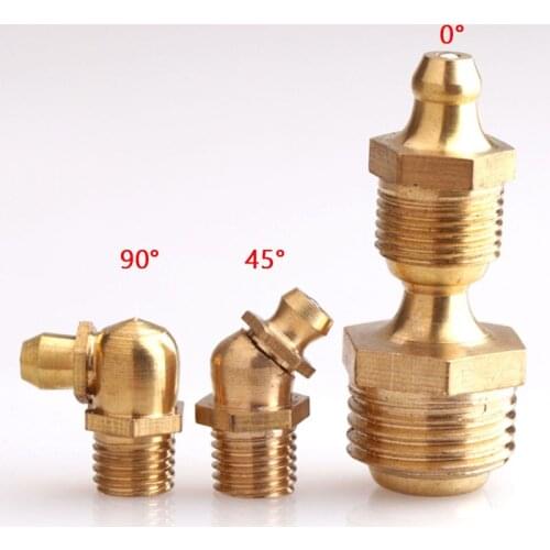Brass Grease Zerk Nipple Fitting 45 90 Degree