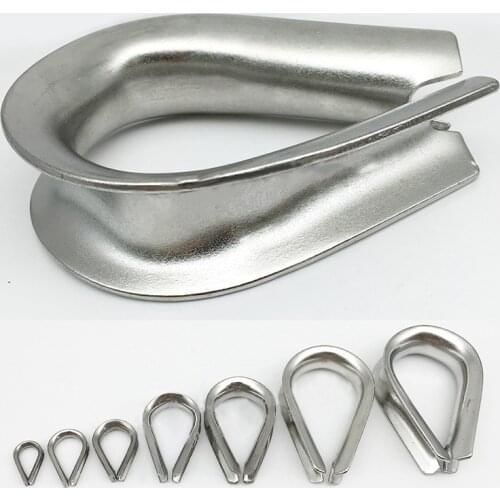 M2/5/8 Wire Rope Cable Thimbles Clamps Marine Grade Stainless Steel Wear and Rust Boat Sleeve Clip Fittings Cable Crimps Collar