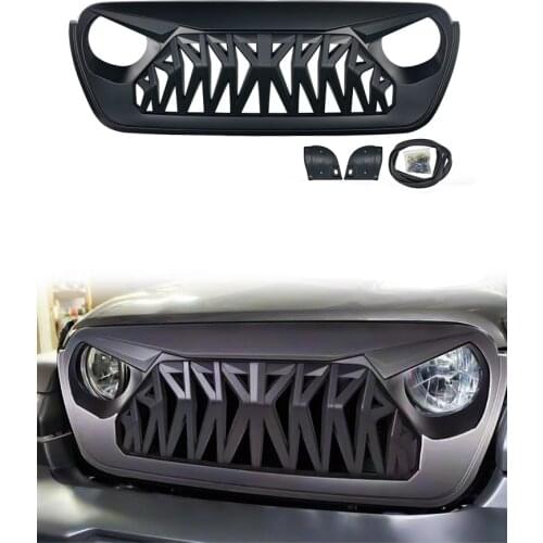 Auto Grille For Wrangler Grill For Wrangler JL 2018 2019 2020 ABS Front Racing Grille Trims Upper Bumper Grill Mesh Cover