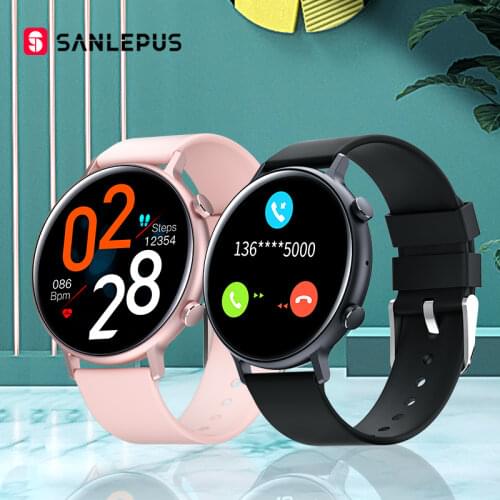 SANLEPUS Fashion Smart Watch 2021 New Women Men Smartwatch Dial Calls Blood Oxygen Heart Rate Monitor For Samsung Apple Android