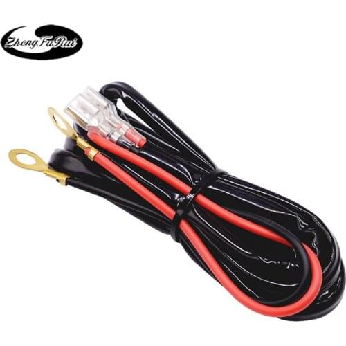 Motorcycle cigarette lighter with leather case special wiring harness cable 2 flat head with 20A fuse 1.5 meters