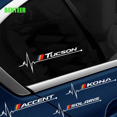 2pcs car windows sticker for Hyundai Elantra Accent Tucson i40 i30 i10 i20 Veloster IX35 Solaris Genesis Veoster Triton sonata