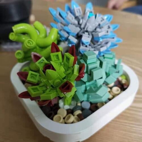 New arrival 3D Succulent plants puzzle model mini building blocks toys friends gifts home and office decoration