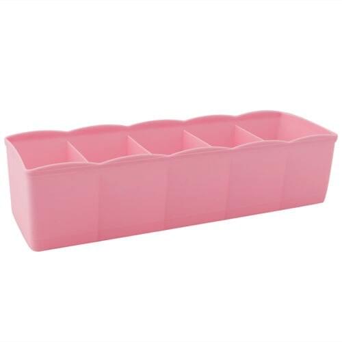 YYSD Storage Organizer BoxUnderwear Bras Ties Desk Sock Drawer Closet 5 Cell Plastic