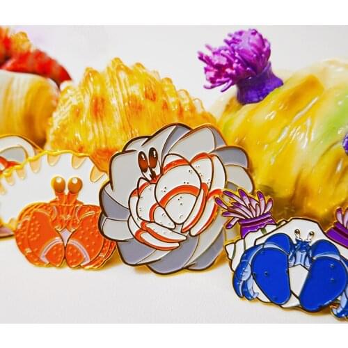 Hermit Crab Badge Key ring Gift Chain
