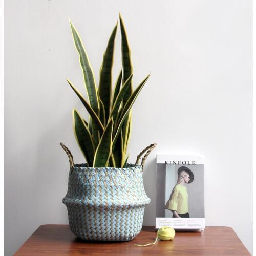 New Handmade Bohemian Tassel Decoration Wicker Basket Garden Flower Pot Study Room Storage Rattan Basket Home Organizer Basket