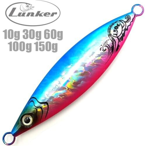 Lunker slow metal Jigs 10g 30g 60g 100g 150g versatile cast shore fishing jigging lures baits mackerel deep sea saltwater