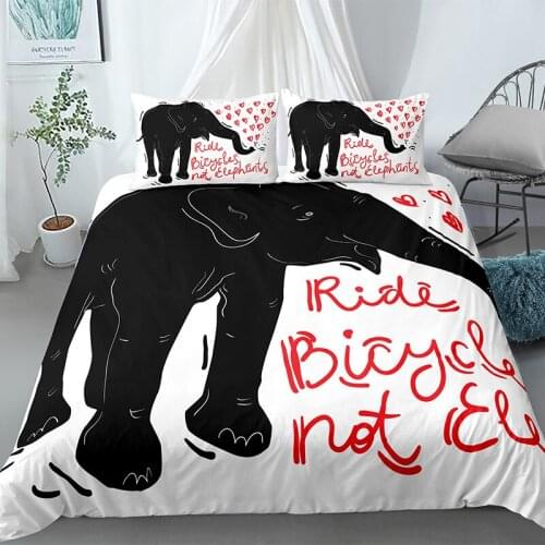 Animal Elephant Bedding Set Funny Comforter 3D Print Luxury Duvet Cover Set Home Textile Queen King Single Size Colorful Cartoon