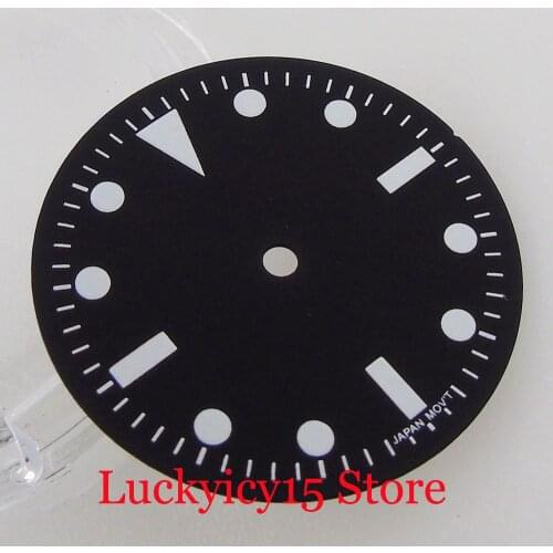 Sterile Gren 29mm Luminous Black Watch Dial fit NH35A MIYOTA 8215 821A MINGZHU 2813 ETA 2836