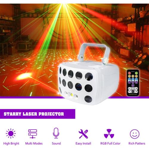 Free Shipping LED Stage Effect Projector For DJ Disco Party Christmas Holiday Laser Sound Lighting Starry Sky New Year Lamp