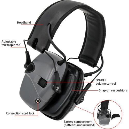 Tactical Electronic Shooting Headphones Hearing Protection Anti-noise Earmuffs Sight Sponge Earmuffs Noise-cancelling Earphones